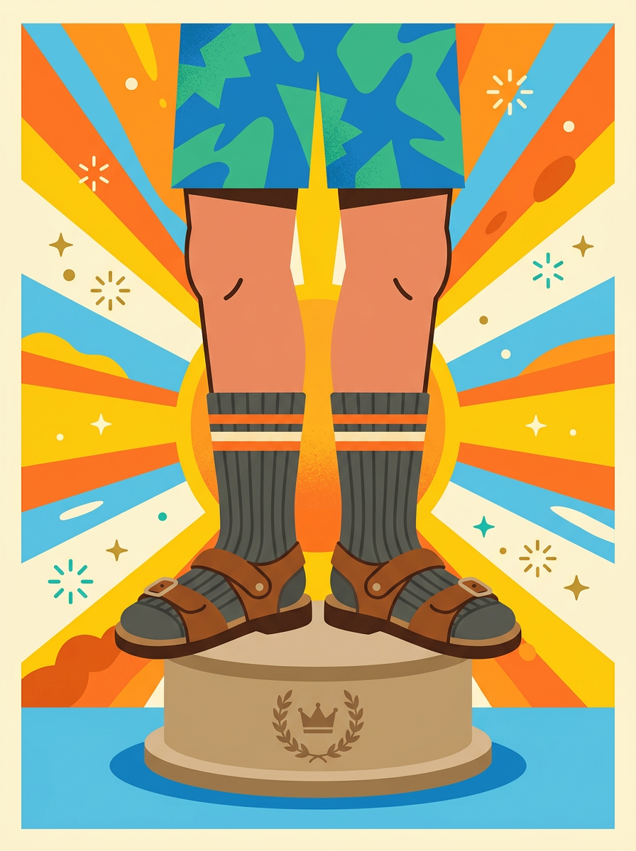 Socks, Sandals, Supreme Confidence