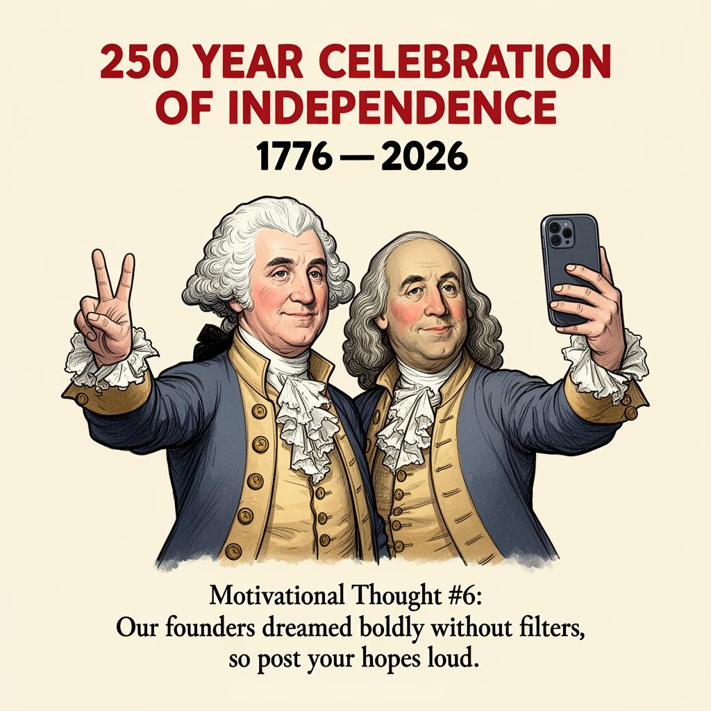 Founding Father Selfie — 250 Years