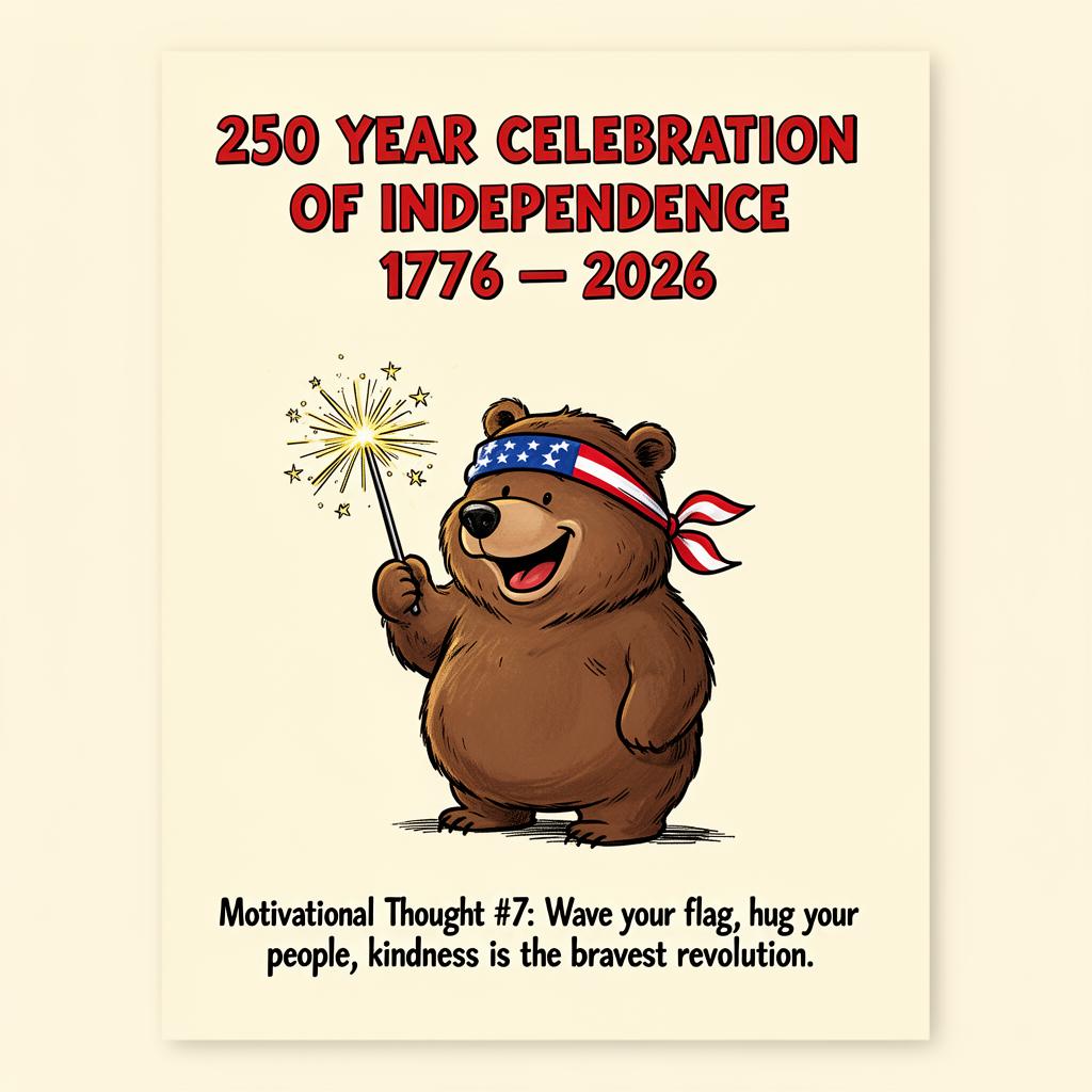 Patriotic Bear with Sparkler — 250 Years
