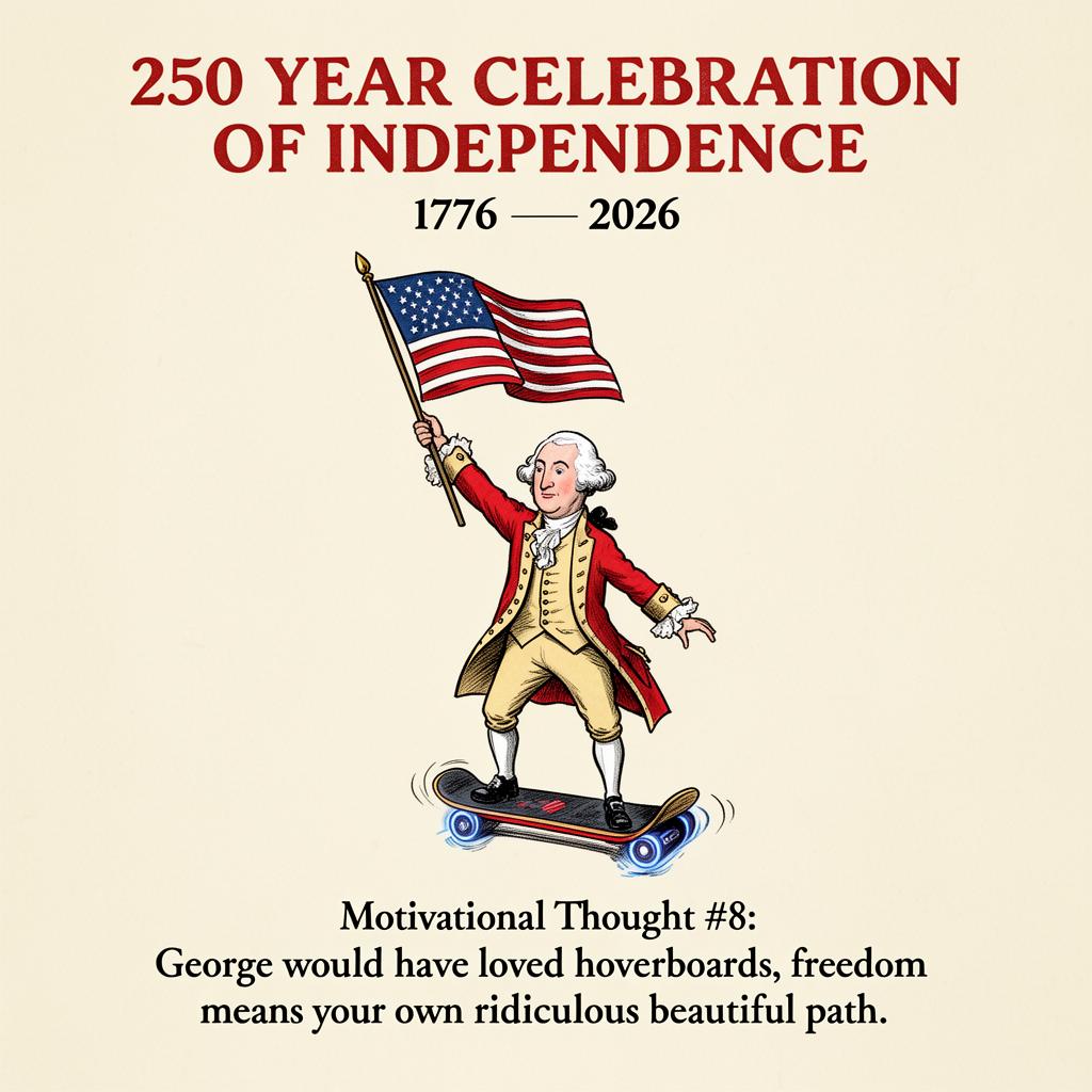 George Washington on Hoverboard — 250 Years