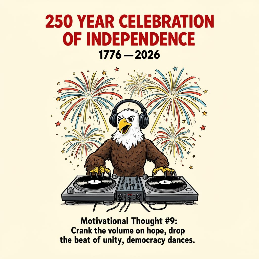 Eagle DJ at the Fireworks — 250 Years