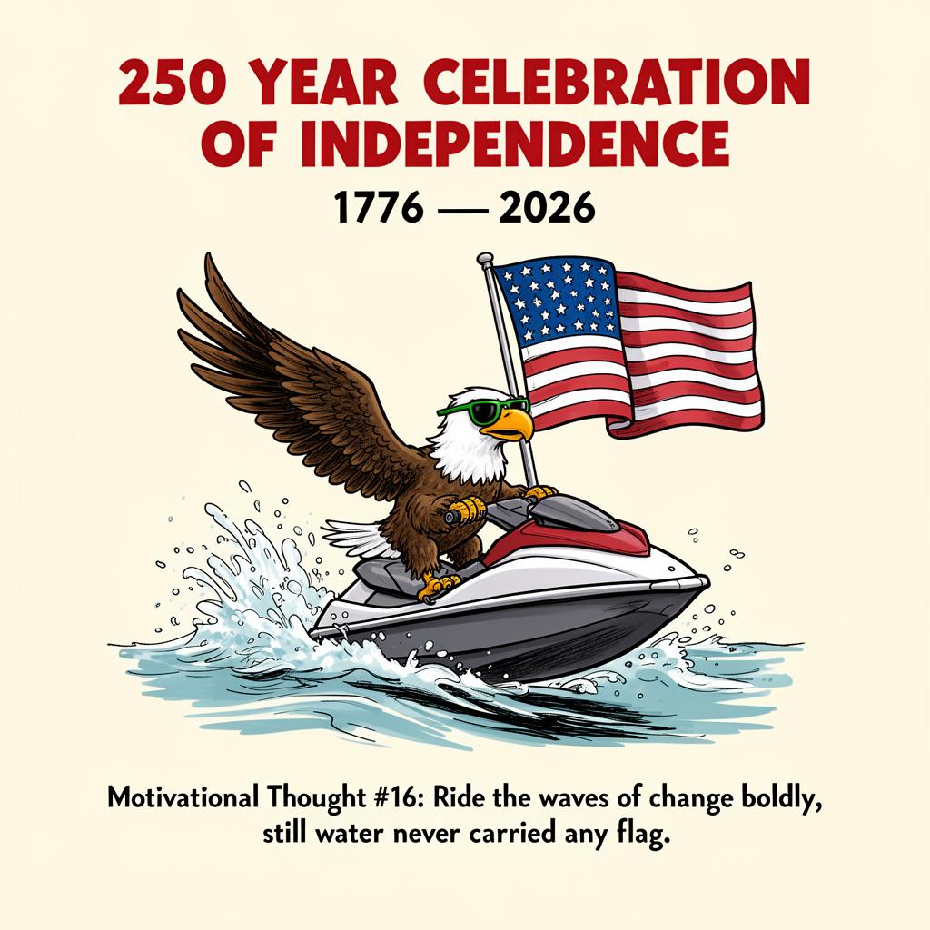 Bald Eagle on Jet Ski — 250 Years