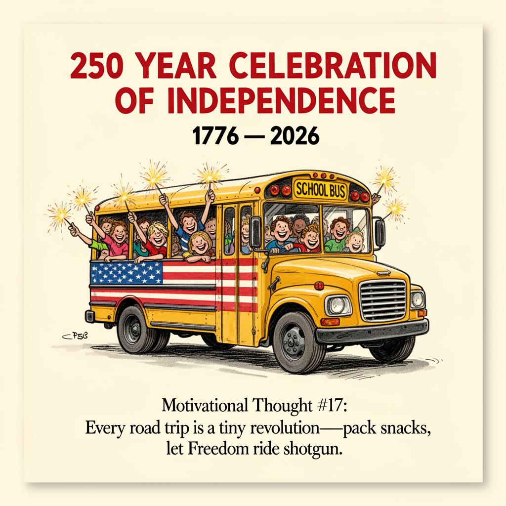 Flag-Painted School Bus — 250 Years
