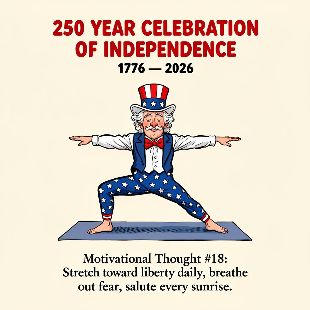 Uncle Sam Doing Yoga — 250 Years