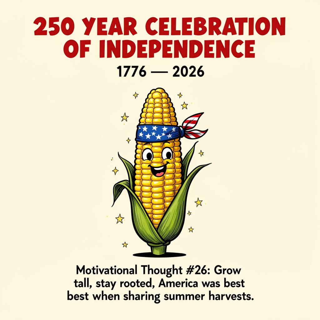Corn on the Cob with Flag — 250 Years