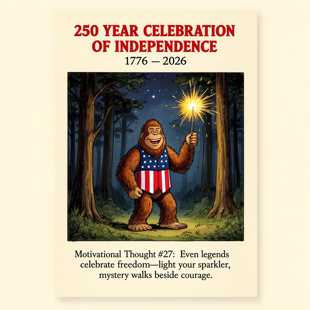 Bigfoot with Sparkler — 250 Years